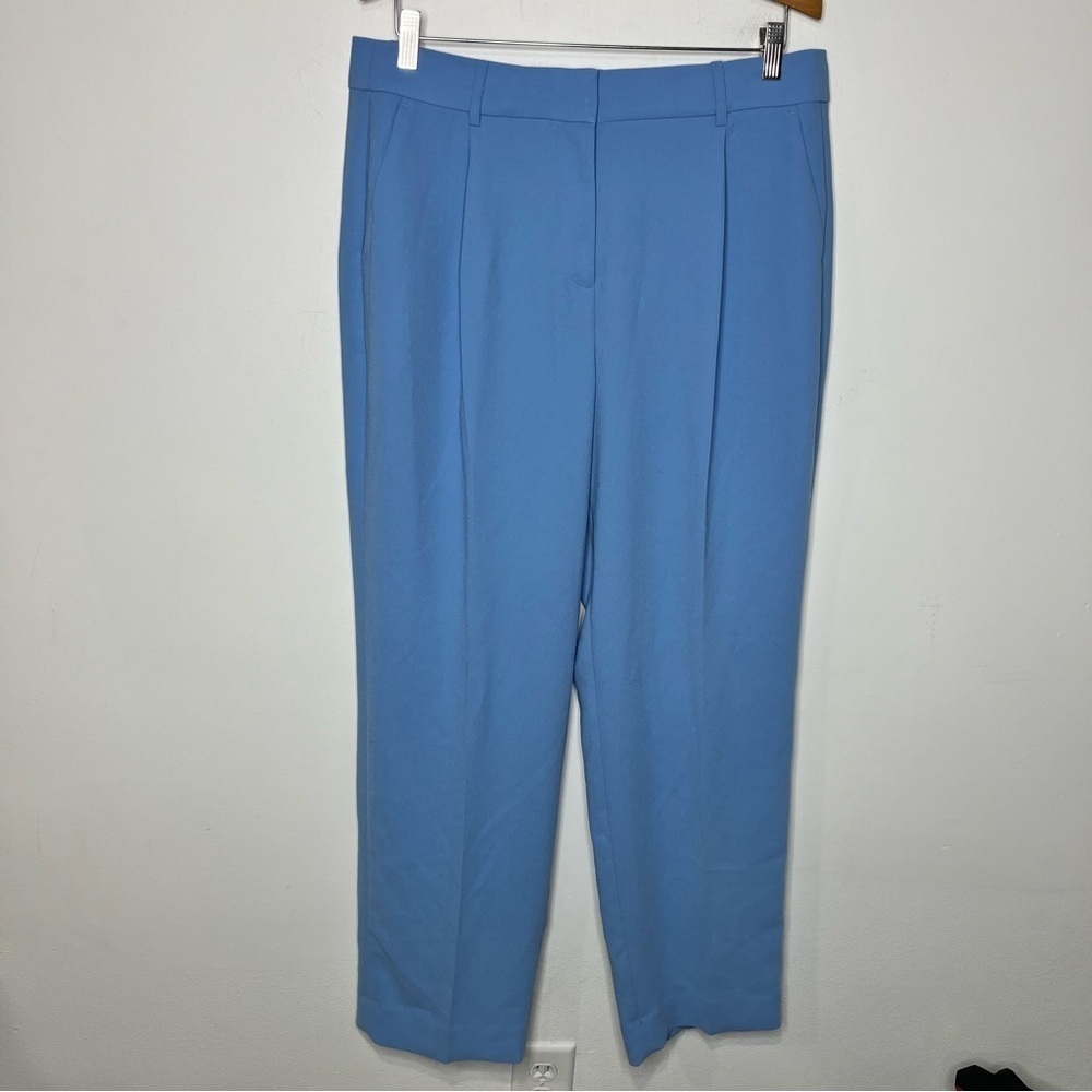 J. Crew blue wide leg pleated slacks size 12 new with tags‎